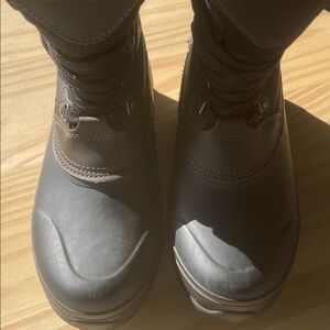 Khombu Black and Dark Brown Winter Boots